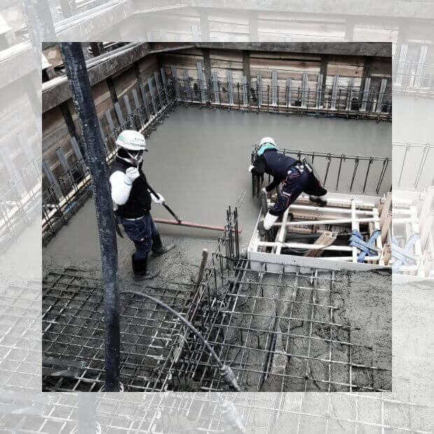 1Fコンクリート打設状況